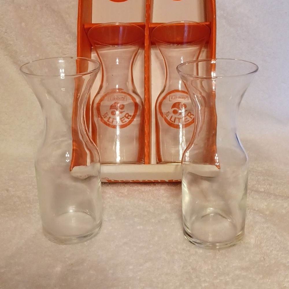 Libbey decanter set Carafe 1/4 liter each set of 4